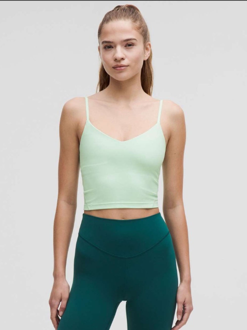 LULULEMON Align Cropped Cami Tank Top *Light Support, A/B Cup Sea Mist Size 0